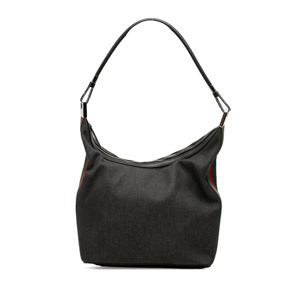 Gucci Denim Web Shoulder Bag Pre-Loved #332495G64B